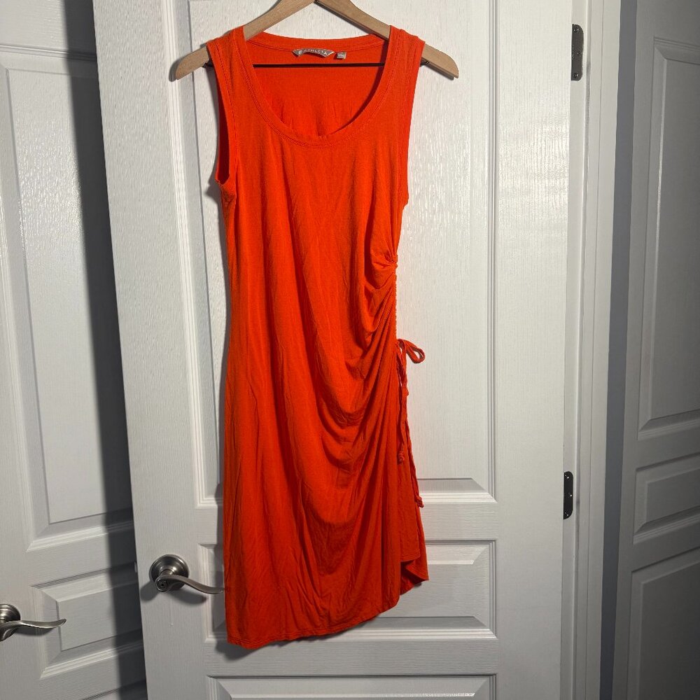 EUC - Athleta - Super Soft - Orange Side Gather T-Shirt Dress - Size Small